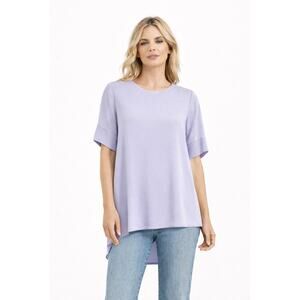 St. John Silk Asymmetrical Short Sleeve Blouse Size Small NWT $425